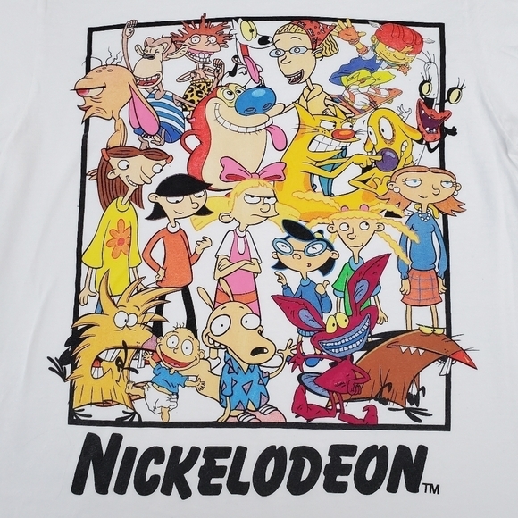 Nickelodeon Womens 90s Cartoons White Short Sleeve Graphic Tee Size Small - Picture 2 of 6
